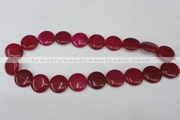 CCN497 15.5 inches 20mm flat round candy jade beads wholesale