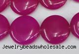 CCN499 15.5 inches 20mm flat round candy jade beads wholesale