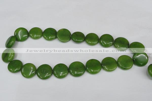 CCN502 15.5 inches 20mm flat round candy jade beads wholesale