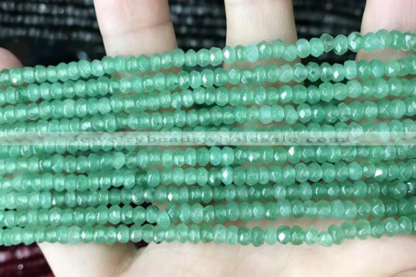 CCN5118 15 inches 3*4mm faceted rondelle candy jade beads