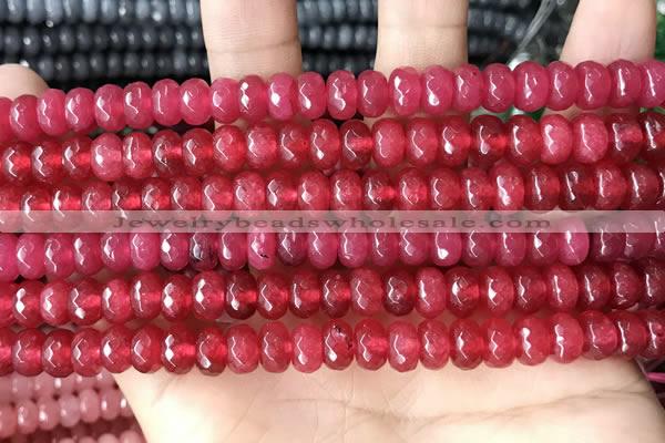 CCN5143 15 inches 5*8mm faceted rondelle candy jade beads