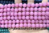 CCN5592 15 inches 8mm round matte candy jade beads Wholesale