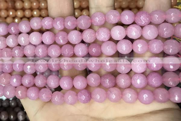 CCN5721 15 inches 8mm faceted round candy jade beads