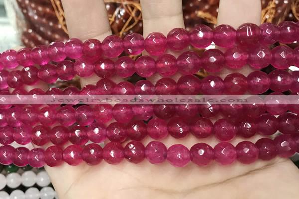 CCN5731 15 inches 8mm faceted round candy jade beads