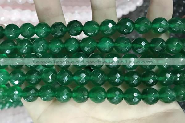 CCN5790 15 inches 10mm faceted round candy jade beads