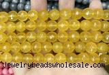 CCN5794 15 inches 10mm faceted round candy jade beads