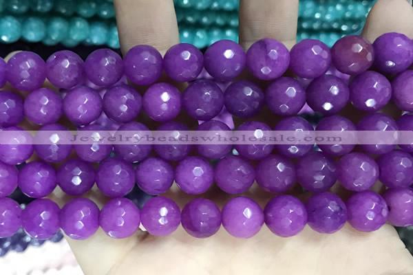 CCN5798 15 inches 10mm faceted round candy jade beads