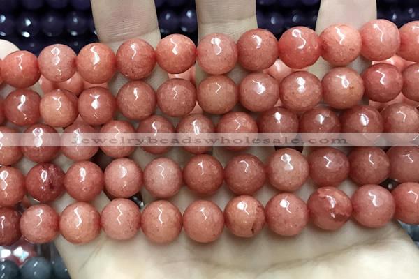 CCN5806 15 inches 10mm faceted round candy jade beads