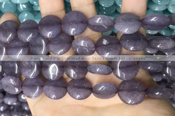 CCN5871 15 inches 15mm flat round candy jade beads Wholesale