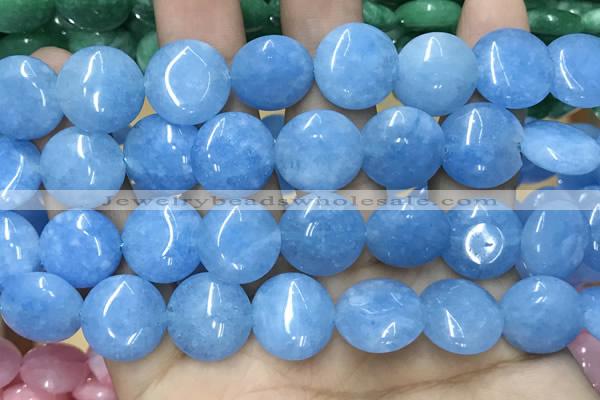 CCN5890 15 inches 15mm flat round candy jade beads Wholesale