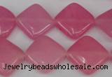 CCN597 15.5 inches 15*15mm diamond candy jade beads wholesale