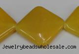 CCN605 15.5 inches 25*25mm diamond candy jade beads wholesale