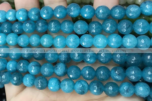 CCN6301 15.5 inches 8mm faceted round candy jade beads Wholesale