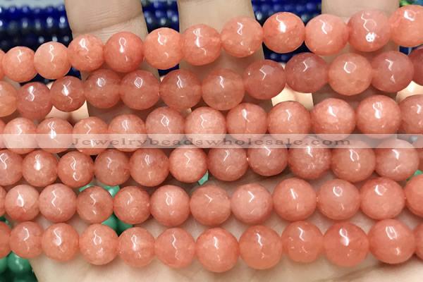 CCN6332 15.5 inches 8mm faceted round candy jade beads Wholesale