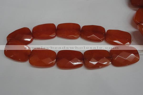 CCN701 15.5 inches 30*40mm faceted trapezoid candy jade beads