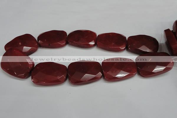 CCN705 15.5 inches 30*40mm faceted trapezoid candy jade beads