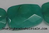 CCN709 15.5 inches 30*40mm faceted trapezoid candy jade beads