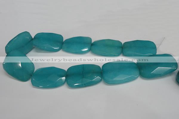 CCN710 15.5 inches 30*40mm faceted trapezoid candy jade beads