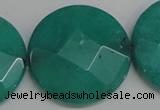 CCN715 15.5 inches 40mm faceted coin candy jade beads