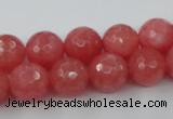 CCN753 15.5 inches 4mm faceted round candy jade beads wholesale