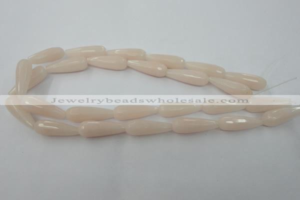 CCN981 15.5 inches 10*30mm faceted teardrop candy jade beads