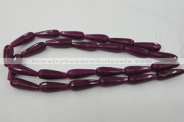 CCN985 15.5 inches 10*30mm faceted teardrop candy jade beads