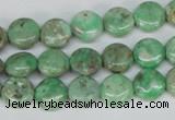 CCO110 15.5 inches 10mm flat round dyed natural chrysotine beads