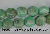 CCO111 15.5 inches 12mm flat round dyed natural chrysotine beads