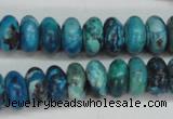 CCO172 15.5 inches 6*12mm rondelle dyed natural chrysotine beads