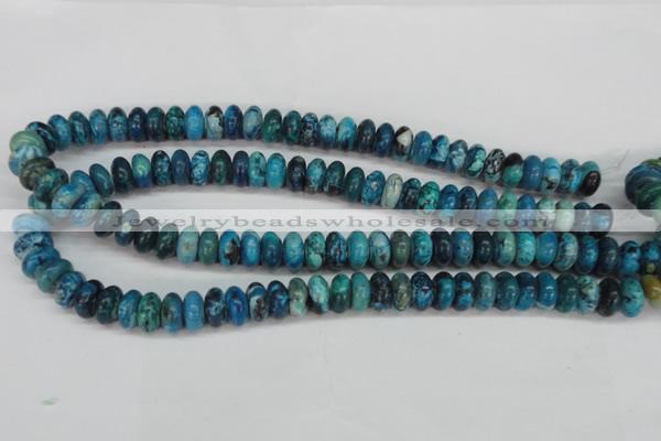 CCO172 15.5 inches 6*12mm rondelle dyed natural chrysotine beads