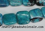 CCO186 15.5 inches 18*18mm square dyed natural chrysotine beads