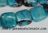 CCO187 15.5 inches 22*22mm square dyed natural chrysotine beads