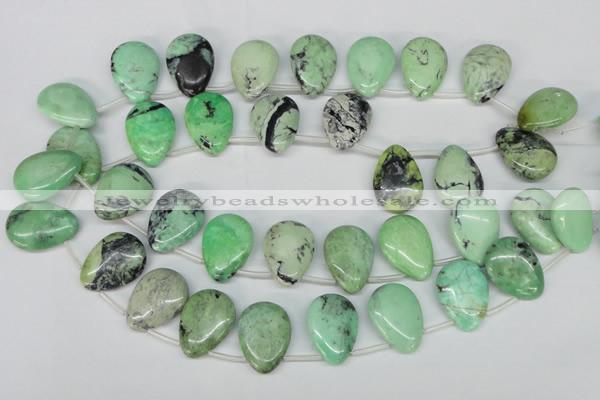 CCO49 Top-drilled 18*25mm flat teardrop natural chrysotine beads