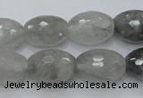 CCQ100 15.5 inches 13*18mm faceted rice cloudy quartz beads