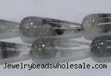 CCQ105 15.5 inches 10*30mm teardrop cloudy quartz beads wholesale