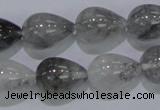 CCQ106 15.5 inches 13*18mm teardrop cloudy quartz beads wholesale