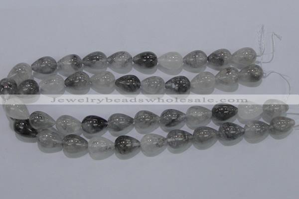 CCQ106 15.5 inches 13*18mm teardrop cloudy quartz beads wholesale