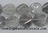 CCQ128 15.5 inches 15mm twisted coin cloudy quartz beads wholesale