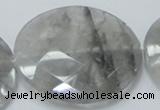 CCQ142 15.5 inches 50mm faceted coin cloudy quartz beads wholesale