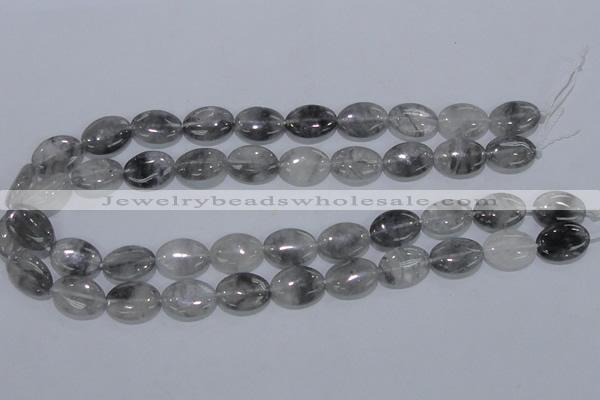 CCQ146 15.5 inches 13*18mm oval cloudy quartz beads wholesale