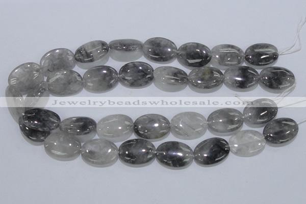 CCQ148 15.5 inches 18*25mm oval cloudy quartz beads wholesale