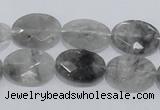 CCQ154 15.5 inches 13*18mm faceted oval cloudy quartz beads wholesale