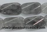 CCQ182 15.5 inches 18*25mm twisted rectangle cloudy quartz beads