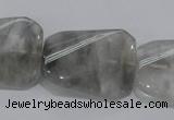 CCQ183 15.5 inches 24*30mm twisted rectangle cloudy quartz beads