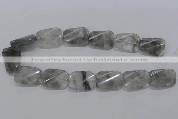 CCQ183 15.5 inches 24*30mm twisted rectangle cloudy quartz beads