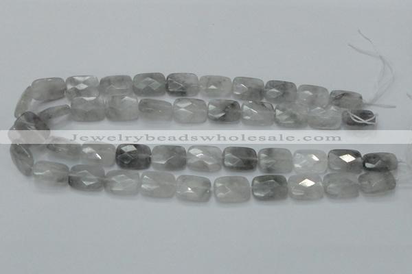 CCQ187 15.5 inches 14*18mm faceted rectangle cloudy quartz beads