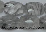 CCQ189 15.5 inches 18*25mm faceted rectangle cloudy quartz beads