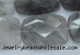 CCQ191 15.5 inches 20*30mm faceted rectangle cloudy quartz beads