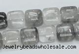 CCQ194 15.5 inches 12*12mm square cloudy quartz beads wholesale