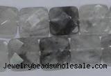 CCQ200 15.5 inches 15*15mm faceted square cloudy quartz beads